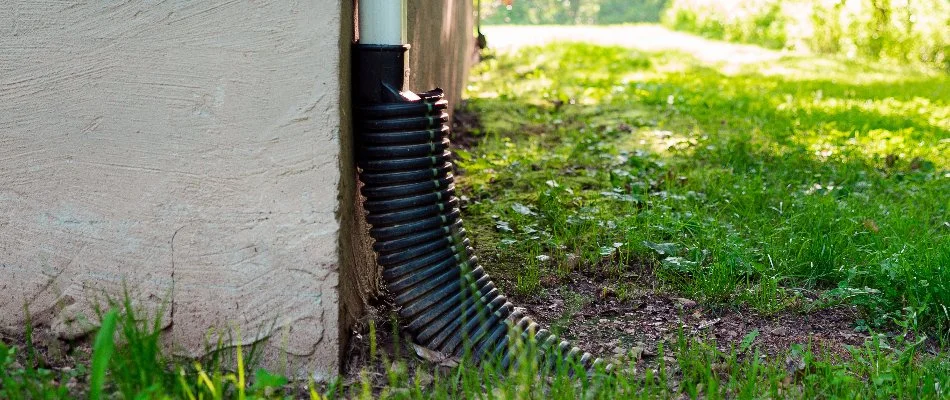 French drain connected to a gutter system in Huron, OH.