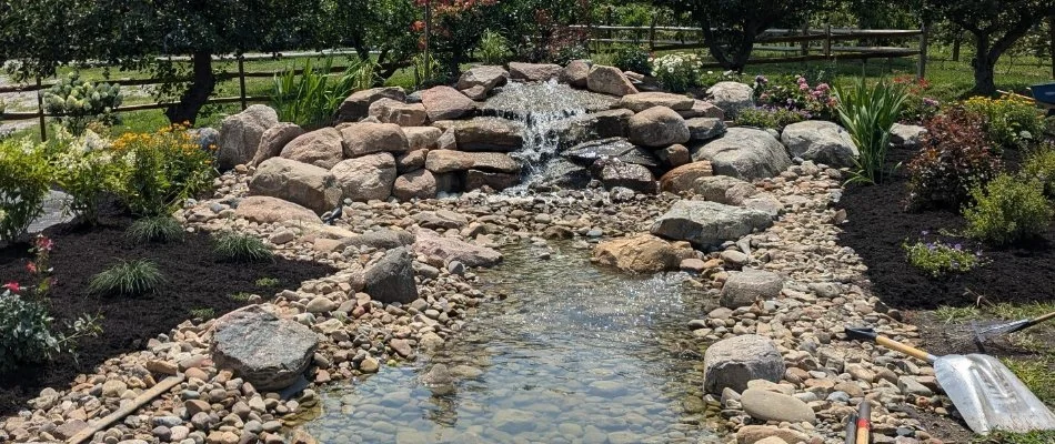 Waterfall with a pond in Huron, OH.